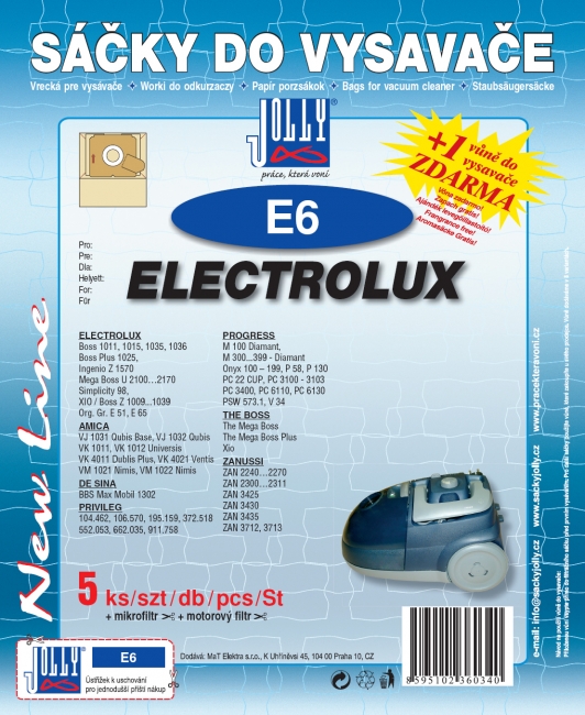 E6 - sáček do vysavače ELECTROLUX