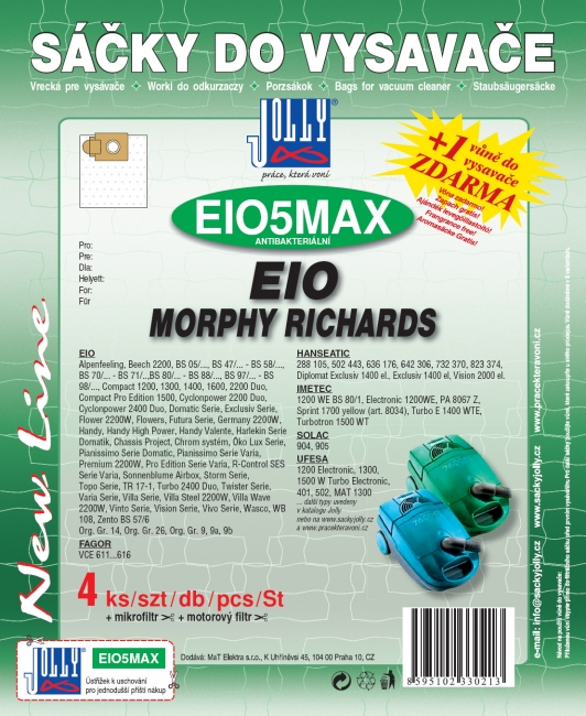 EIO5 MAX - sáček do vysavače EIO, MORPHY RICHARDS