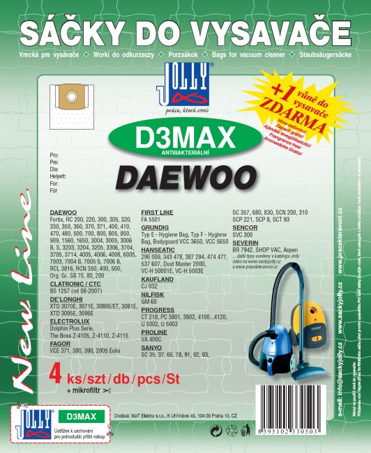 D3 MAX - sáček do vysavače SUPPORT PLUS